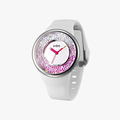 ODM นาฬิกาข้อมือผู้หญิง แบบมีเข็ม รุ่น Homlogam DD156-02 หน้าปัดสีเงิน สายสีขาว - 2