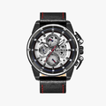 Black leather Multi-function Splinter watch - 1