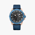 Police Leather Strap Blue watch  - 1