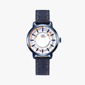 Lee นาฬิกาข้อมือ Metropolitan LEF-F164ALV2-7L แบรนด์แท้ USA สายหนังหุ้มยีนส์สีน้ำเงิน กันน้ำ ระบบอนาล็อก - 1