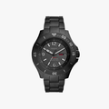 Fossil Three-Hand Date Black Stainless Steel Watch - Black - 1