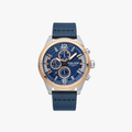 Police multifunction blue leather watch - 1