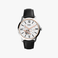 Fossil Townsman Automatic Black Leather Watch - Black - 1