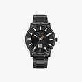 Police Collin Analogue Black Dial Black Leather Watch - 1