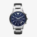 Classic Chronograph Navy Blue Dial - Silver - 1