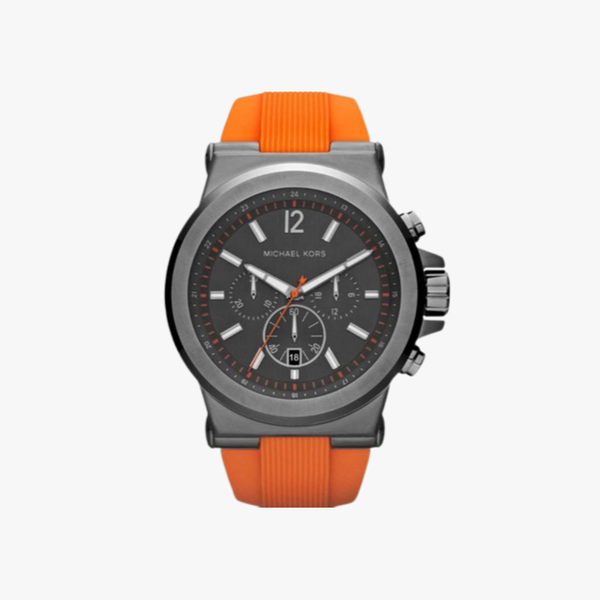 Dylan Chronograph Grey Dial and Case Orange Silicone Rubber - Orange