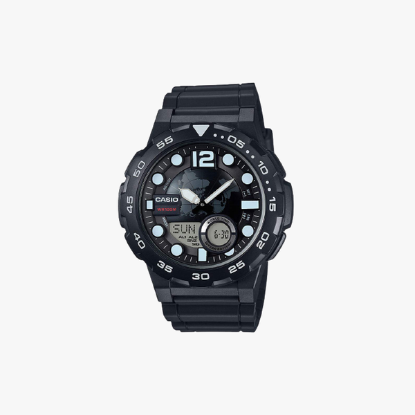 [ประกันร้าน] CASIO นาฬิกาข้อมือผู้ชาย รุ่น AEQ-100W-1AVDF-S Combination Black