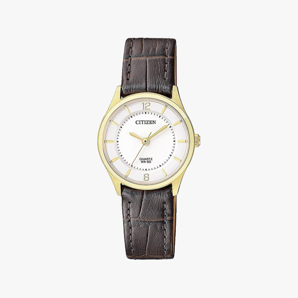 [ประกันร้าน] CITIZEN นาฬิกาข้อมือผู้ชาย รุ่น ER0203-00B Leather Lady Watch Quartz