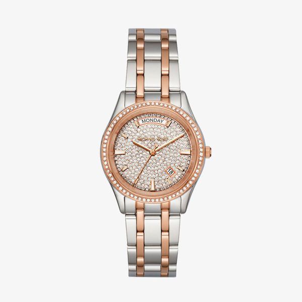 Kiley Pave Crystal Dial - Silver, Rose Gold