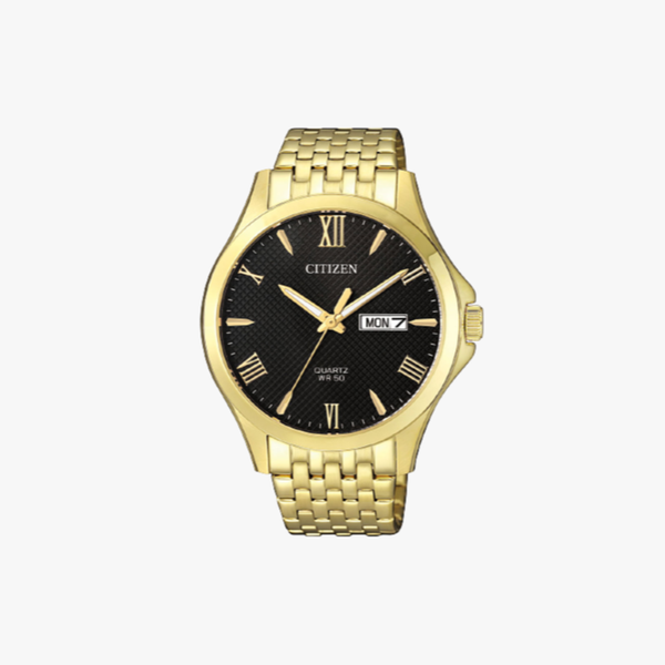 [ประกันร้าน] CITIZEN นาฬิกาข้อมือผู้ชาย รุ่น BF2022-55H Black Analog Dial Gold