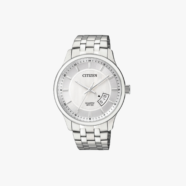 [ประกันร้าน] CITIZEN นาฬิกาข้อมือผู้ชาย รุ่น BI1050-81A AQ Mid Men's Quartz White Dial Silver