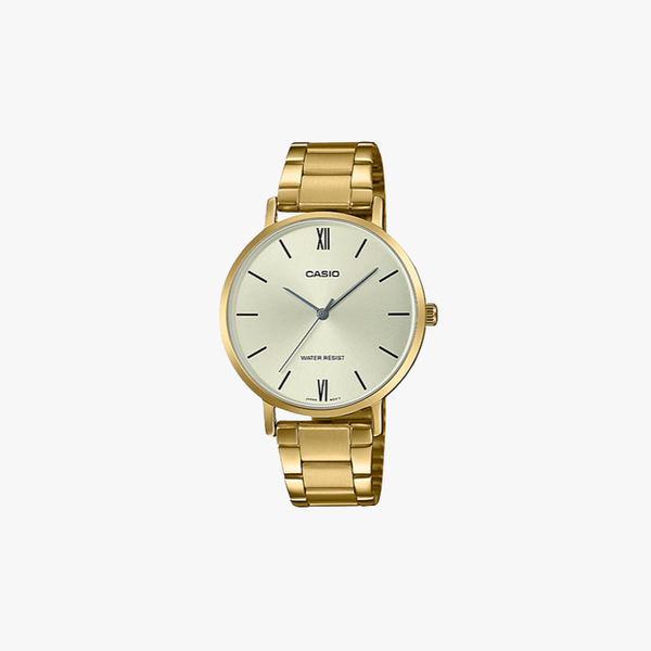 CASIO นาฬิกาข้อมือผู้หญิง รุ่น LTP-VT01G-9BUDF Standard Gold