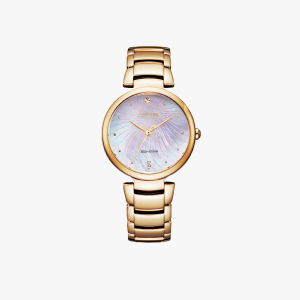 [ประกันร้าน] CITIZEN นาฬิกาข้อมือผู้หญิง รุ่น EM0853-81Y Eco-Drive Mother of Pearl Dial Rose Gold