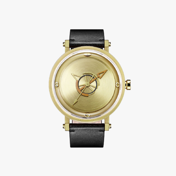 ODM นาฬิกาข้อมือ แบบมีเข็ม รุ่น Beyound DD168-03 หน้าปัดสีทอง สายสีดำ
