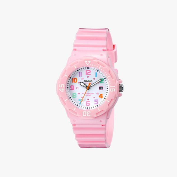 CASIO นาฬิกาข้อมือผู้หญิง รุ่น LRW-200H-4B2VDF Standard White Dial Pink