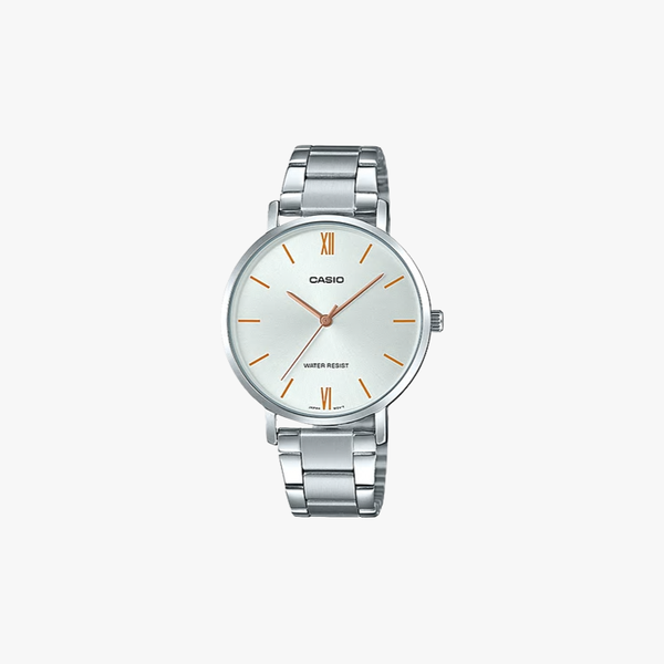 CASIO นาฬิกาข้อมือผู้หญิง รุ่น LTP-VT01D-7BUDF Standard Silver