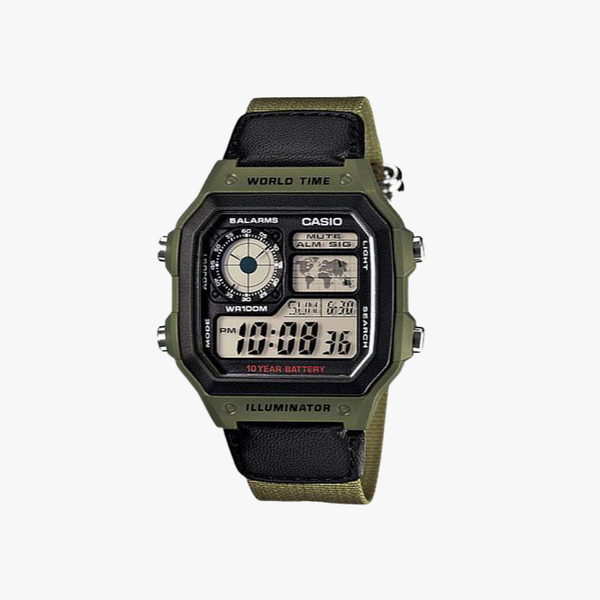 [ประกันร้าน] CASIO นาฬิกาข้อมือผู้ชาย รุ่น AE-1200WHB-3BVDF-S Classic Green