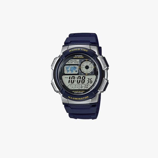 [ประกันร้าน] Casio นาฬิกาข้อมือผู้ชาย รุ่น AE-1000W-2AVDF-S Standard World Time Map Blue