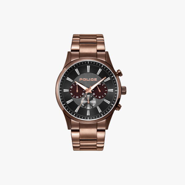 Police KASTRUP brown Stainless steel watch