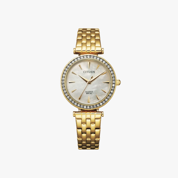 [ประกันร้าน] CITIZEN นาฬิกาข้อมือผู้หญิง รุ่น ER0212-50Y AQ Mother of Pearl Dial Gold