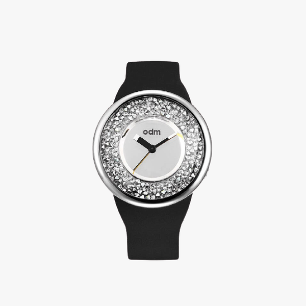 ODM นาฬิกาข้อมือ รุ่น Homlogam DD156-03 หน้าปัดสีเงิน สายสีดำ