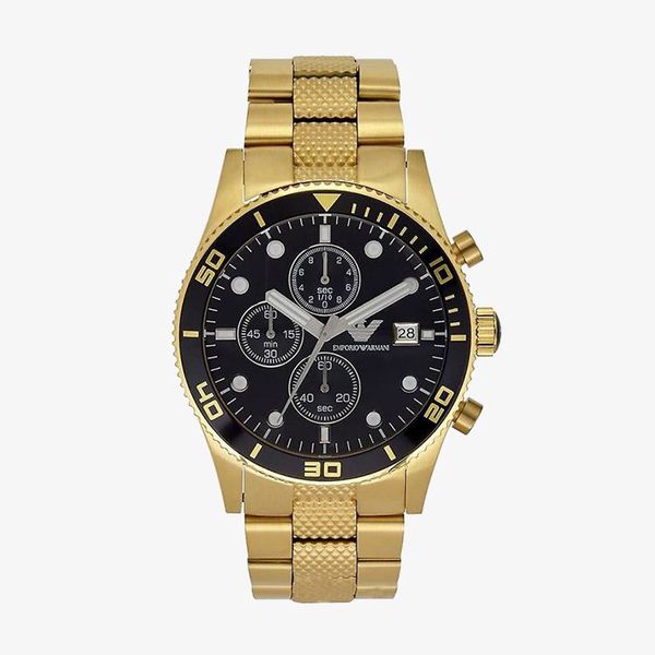 Gents Chronograph Black Dial - Gold