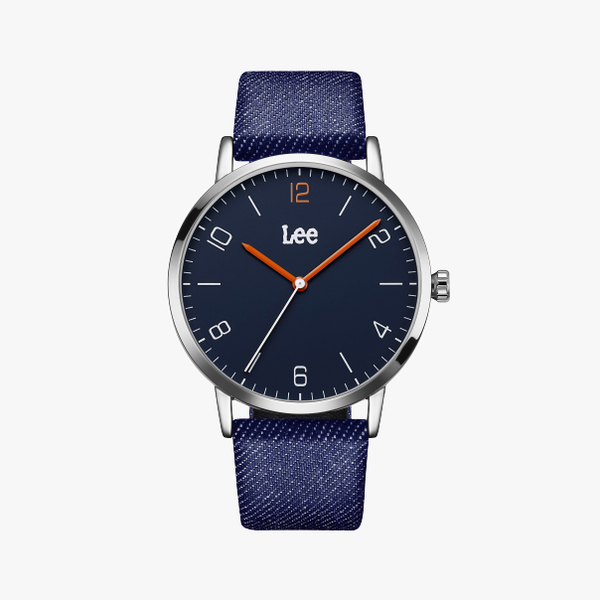 Lee นาฬิกาข้อมือ ผู้ชาย สไตล์มินิมอล LEF-M153ASV2-27 แบรนด์แท้ USA สายยีนส์พร้อมสายสแตนเลส กันน้ำ ระบบอนาล็อก