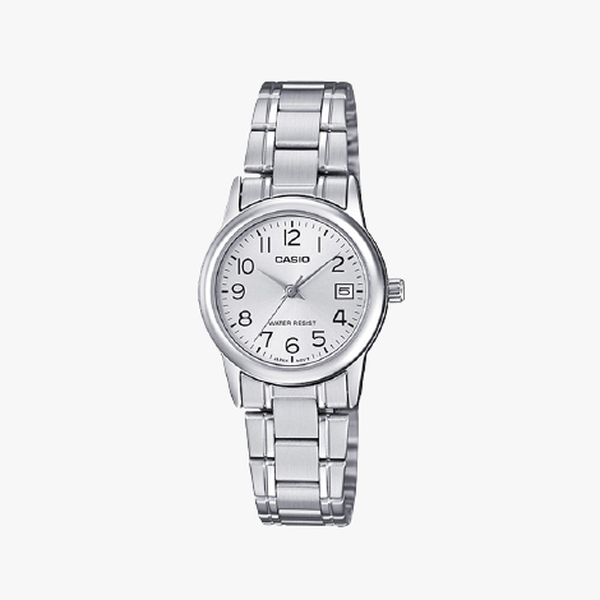 [ประกันร้าน] CASIO นาฬิกาข้อมือผู้หญิง รุ่น LTP-V002D-7BUDF-S Standard White Dial Silver