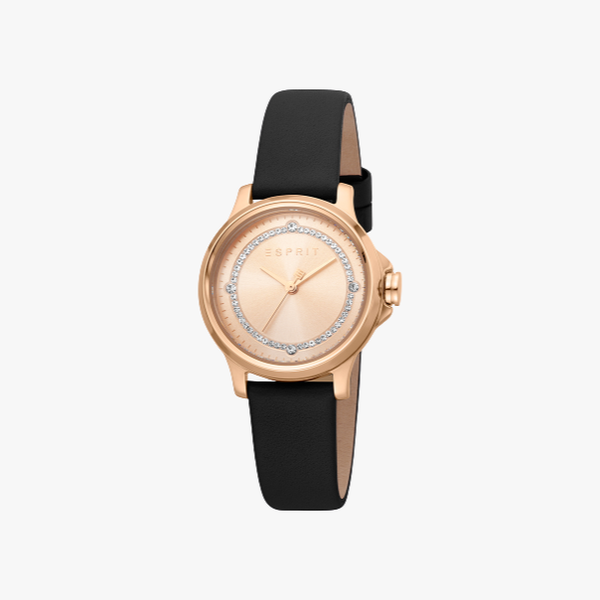 Rose Gold with Black leather strap ES1L144L0045 Watch