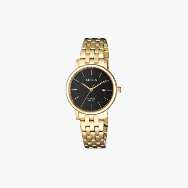 [ประกันร้าน] CITIZEN นาฬิกาข้อมือผู้หญิง รุ่น EU6092-59E AQ Mid Black Dial Gold