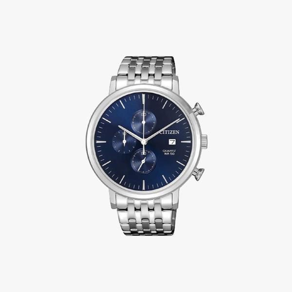 [ประกันร้าน] CITIZEN นาฬิกาข้อมือผู้ชาย รุ่น AN3610-55L AQ Quartz Chronograph Blue Dial Silver