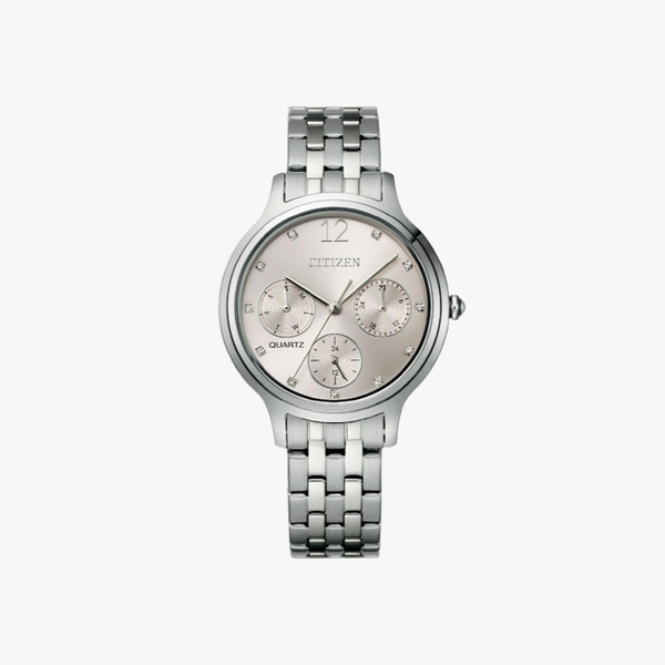 [ประกันร้าน] CITIZEN นาฬิกาข้อมือผู้หญิง รุ่น ED8180-52X AQ Standard Quartz Pink Dial Silver