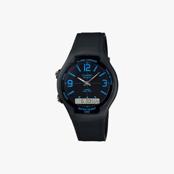 [ประกันร้าน] CASIO นาฬิกาข้อมือ รุ่น AW-90H-2BVDF-S Combination Youth Black