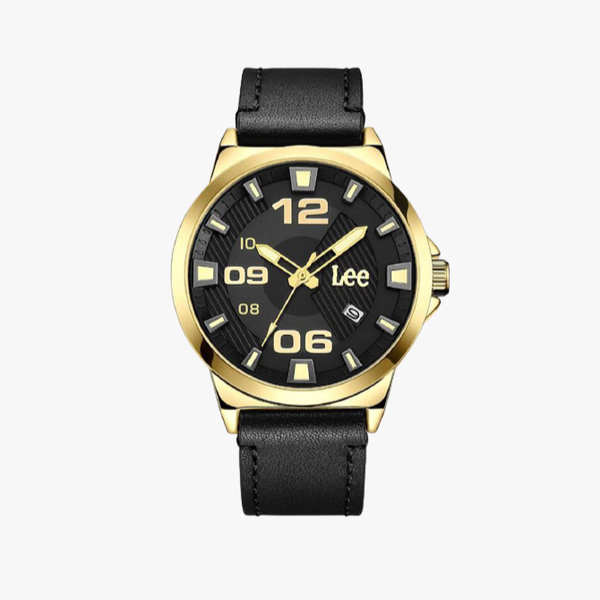 Lee นาฬิกาข้อมือ Metropolitan LEF-M129AGL1-1G แบรนด์แท้ USA สายหนังสีดำ กันน้ำ ระบบอนาล็อก