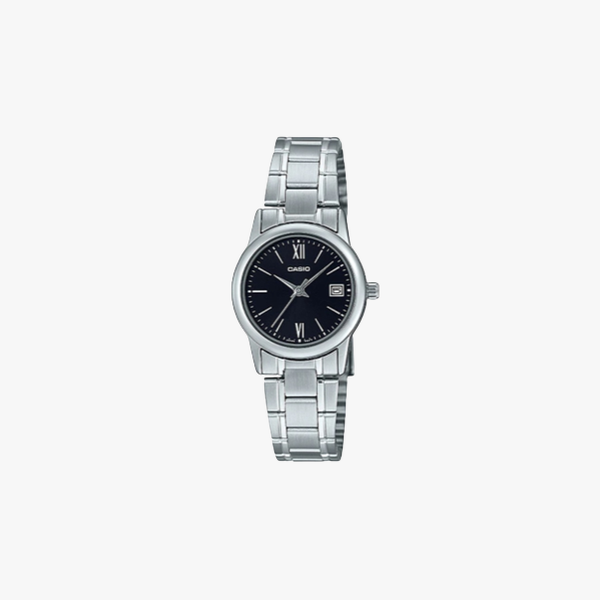 [ประกันร้าน] CASIO นาฬิกาข้อมือ รุ่น  LTP-V002D-1B3UDF-S Standard Black Dial Silver