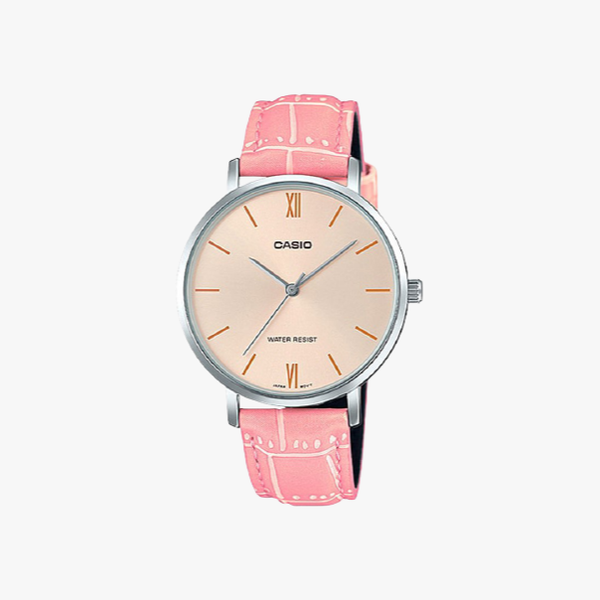 [ประกันร้าน] CASIO นาฬิกาข้อมือผู้หญิง รุ่น LTP-VT01L-4BUDF-S Dress - Pink 