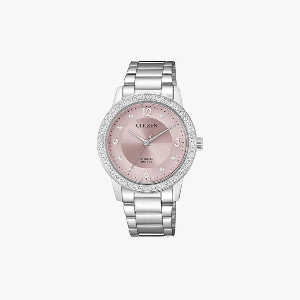 [ประกันร้าน] CITIZEN นาฬิกาข้อมือผู้หญิง รุ่น EL3090-81X AQ Mid Pink Dial Silver