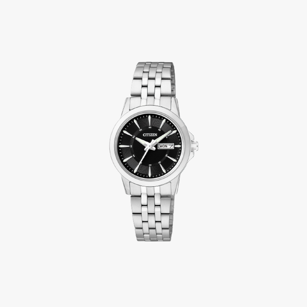 [ประกันร้าน] CITIZEN นาฬิกาข้อมือผู้หญิง รุ่น EQ0601-54E AQ Mid Black Dial Silver