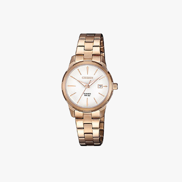[ประกันร้าน] CITIZEN นาฬิกาข้อมือผู้หญิง รุ่น EU6073-53A  AQ Mid White Dial Rose Gold