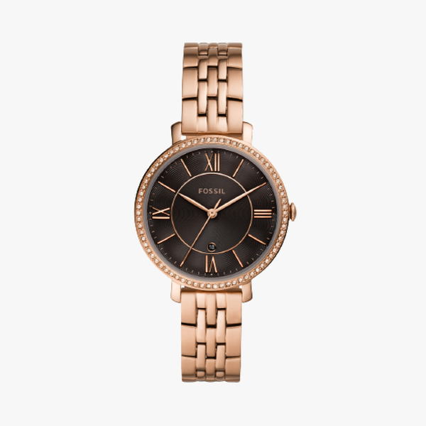 Fossil Ladies Lyric Three-Hand Stainless Steel Watch - Rose Gold