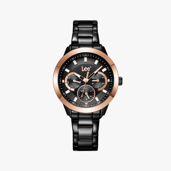 Lee นาฬิกาข้อมือ Metropolitan LEF-F160ABDB-1R แบรนด์แท้ USA สายสแตนเลสสีดำ กันน้ำ ระบบอนาล็อก