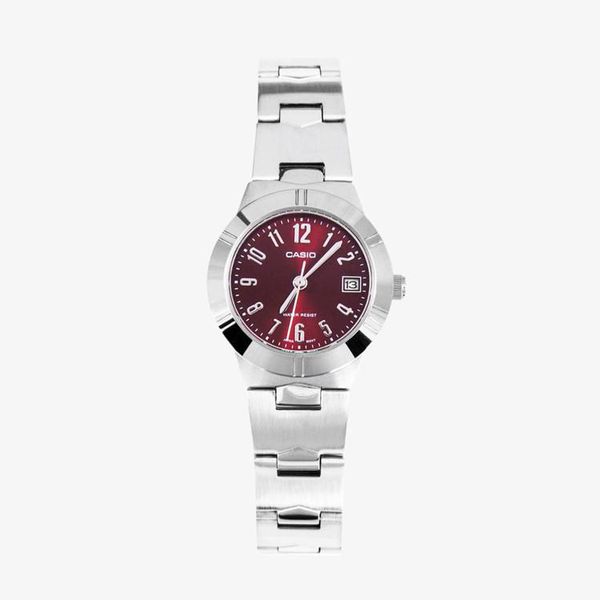 [ประกันร้าน] CASIO นาฬิกาข้อมือผู้หญิง รุ่น LTP-1241D-4A2DF-S Standard Red Dial Silver