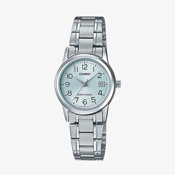 [ประกันร้าน] CASIO นาฬิกาข้อมือผู้หญิง รุ่น LTP-V002D-2BUDF-S Standard Blue Dial Silver
