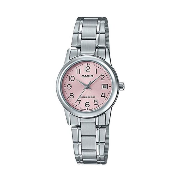[ประกันร้าน] CASIO นาฬิกาข้อมือผู้หญิง รุ่น LTP-V002D-4BUDF-S Standard Pink Dial Silver