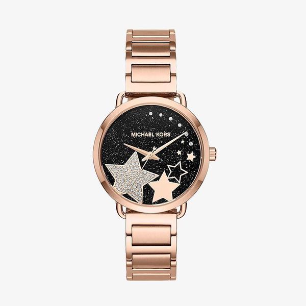 Portia Black Crystal Pave Dial - Rose Gold