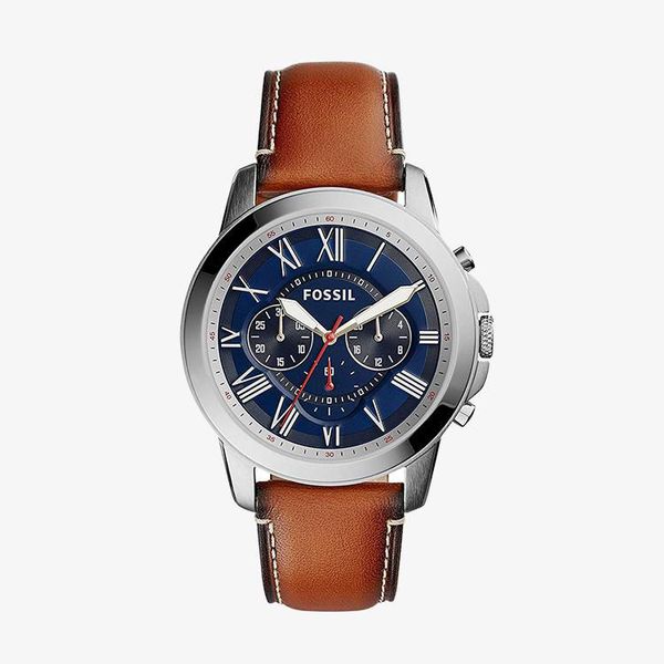 Grant Chronograph Navy Blue Dial - Brown